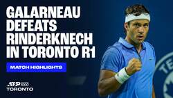 Highlights: Home favourite Galarneau fends off Rinderknech, books Toronto R2 spot