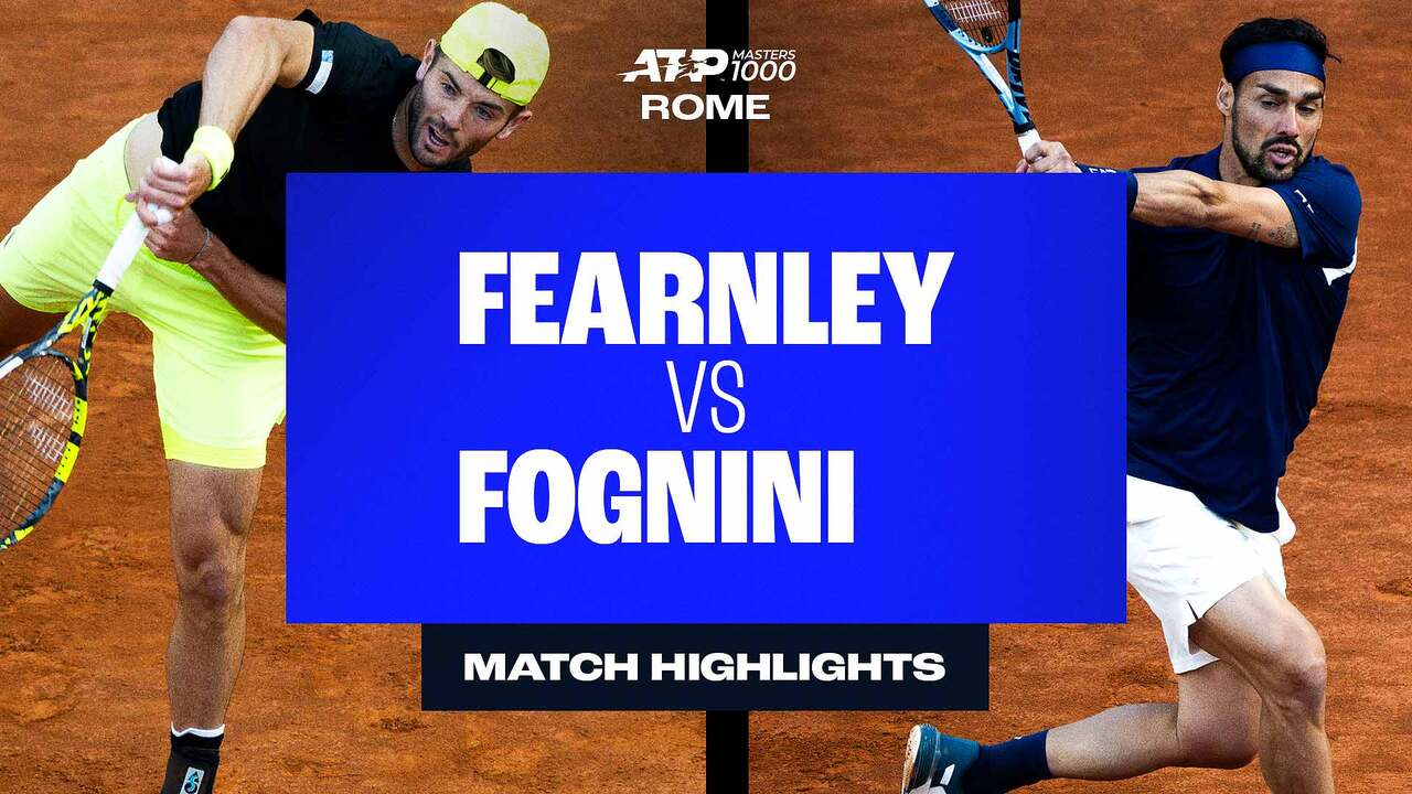 Jacob Fearnley ends Fabio Fognini's farewell Rome appearance. Watch live & on demand at TennisTV.com.