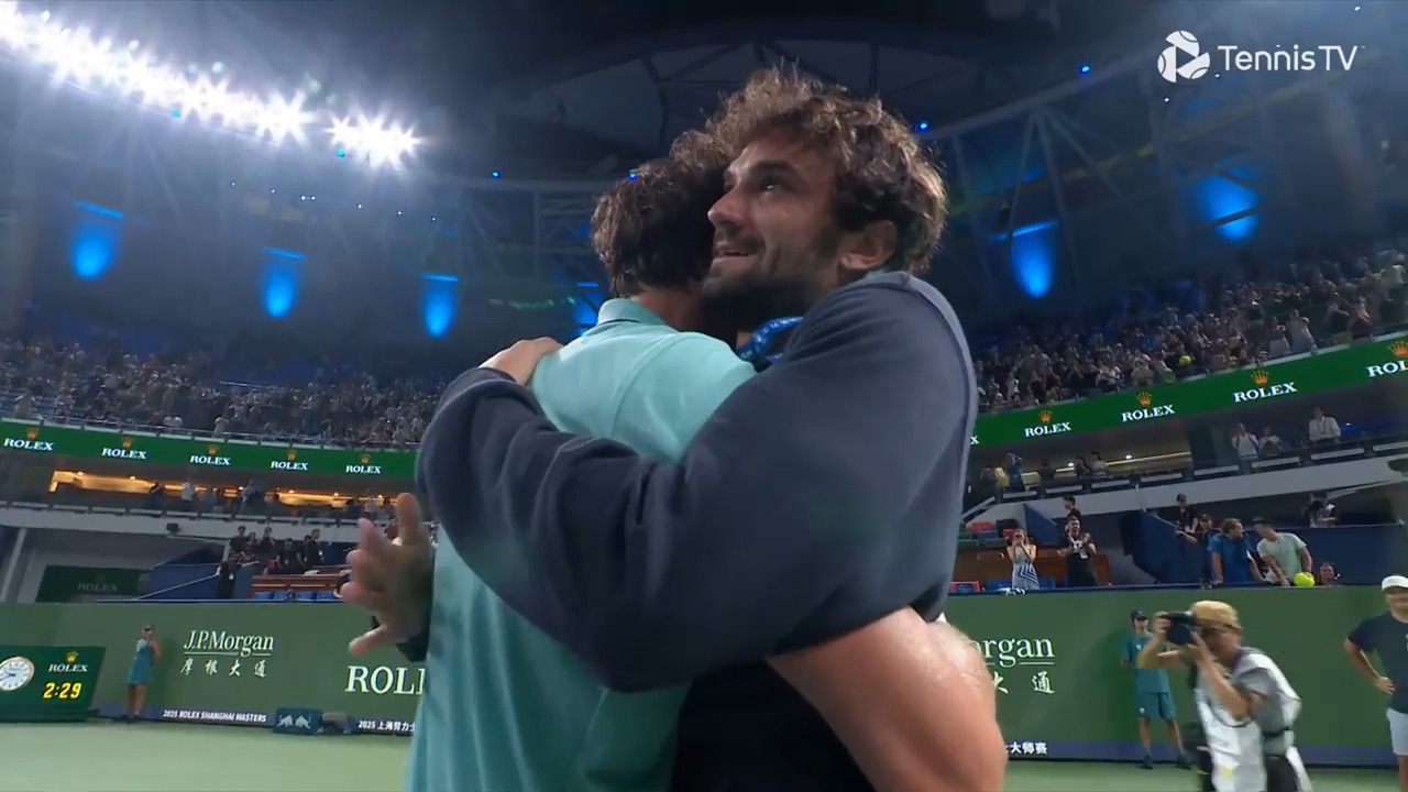 Watch Valentin Vacherot join Arthur Rinderknech on court after Rinderknech's win against Daniil Medvedev in the Shanghai semi-finals. Watch live & on demand at TennisTV.com.