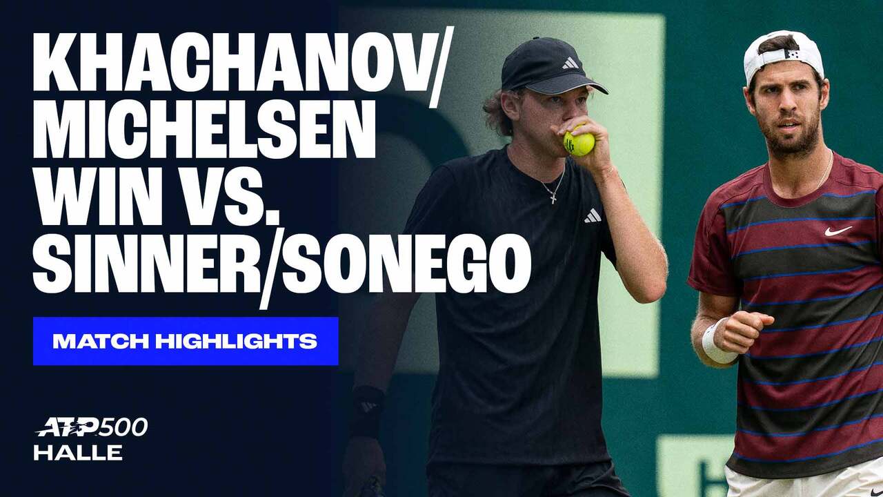 Vea cómo Karen Khachanov y Alex Michelsen terminan con fuerza y derrotan a Jannik Sinner y Lorenzo Sonego en Halle el lunes. Vea el partido en directo y bajo demanda en tennistv.com.