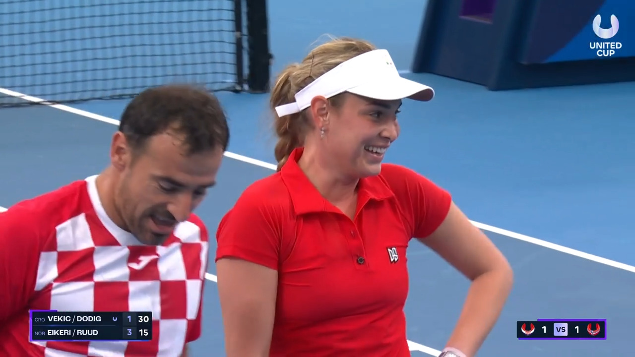 Hot Shot: Dodig & Vekic win dramatic mixed doubles point at United Cup