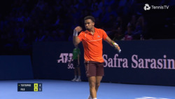 Hot Shot: #NextGenATP Fils finds dipping backhand pass vs. Tsitsipas in Basel