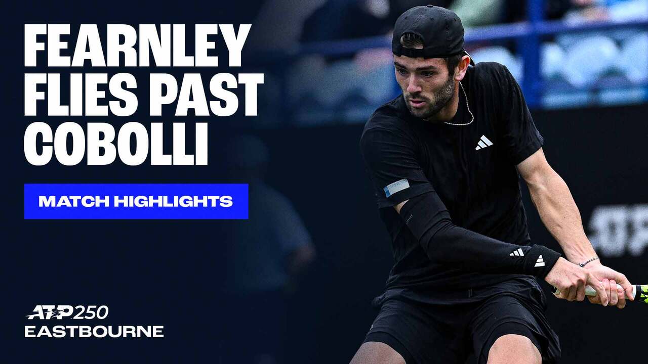 Highlights: Fearnley ousts fifth seed Cobolli in Eastbourne 2025