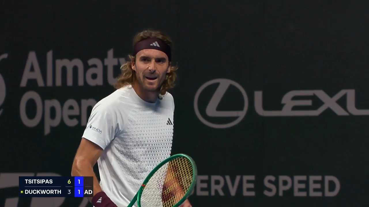 Hot Shot: 'Outstanding' from Tsitsipas in Almaty 2026