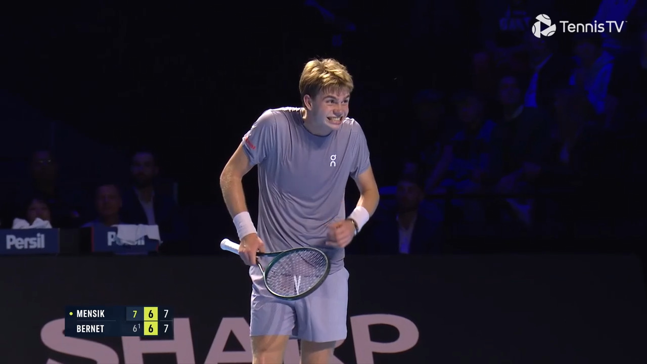 Hot Shot: Bernet's hilarious reaction after arrowing jaw-dropping winner in Basel 2025