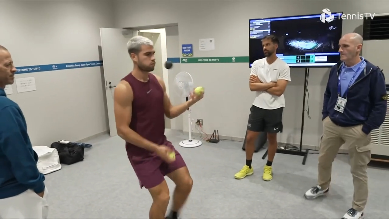 Calm before the storm! Alcaraz shows off juggling skills ahead of Tokyo debut