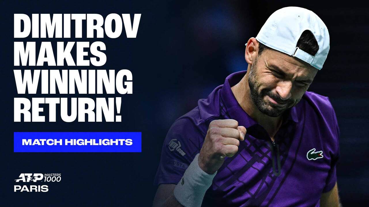 Highlights: Dimitrov downs Mpetshi Perricard, seals winning return to Tour in Paris 2025