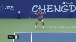 Hot Shot: Nakashima's baseline barrage has Giron on ropes in
