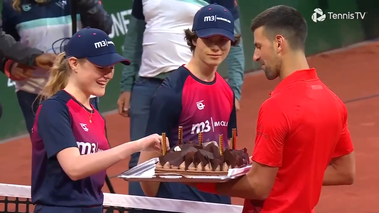Djokovic celebrates 37th birthday win in Geneva, hands out cake to ball kids