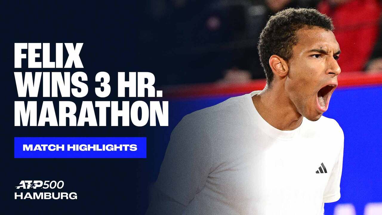 Highlights: Auger-Aliassime clinches 7th MP to reach Hamburg 2025 SFs