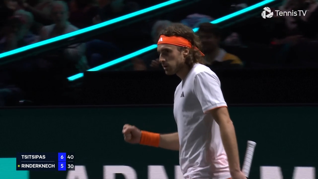 Hot Shot: Tsitsipas' set-point stunner has Apostolos on his feet in Rotterdam 2026