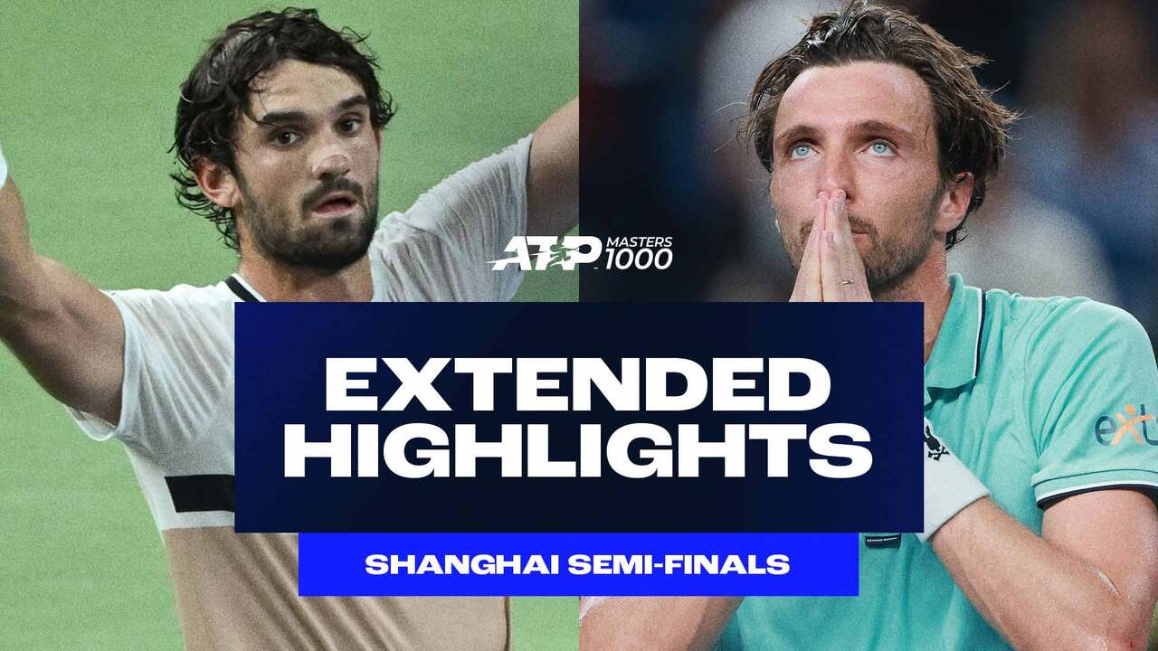 Watch extended highlights of the Shanghai semi-finals. Valentin Vacherot beat Novak Djokovic and Arthur Rinderknech defeated Daniil Medvedev. Photo: Getty Images. Watch live & on demand at TennisTV.com.