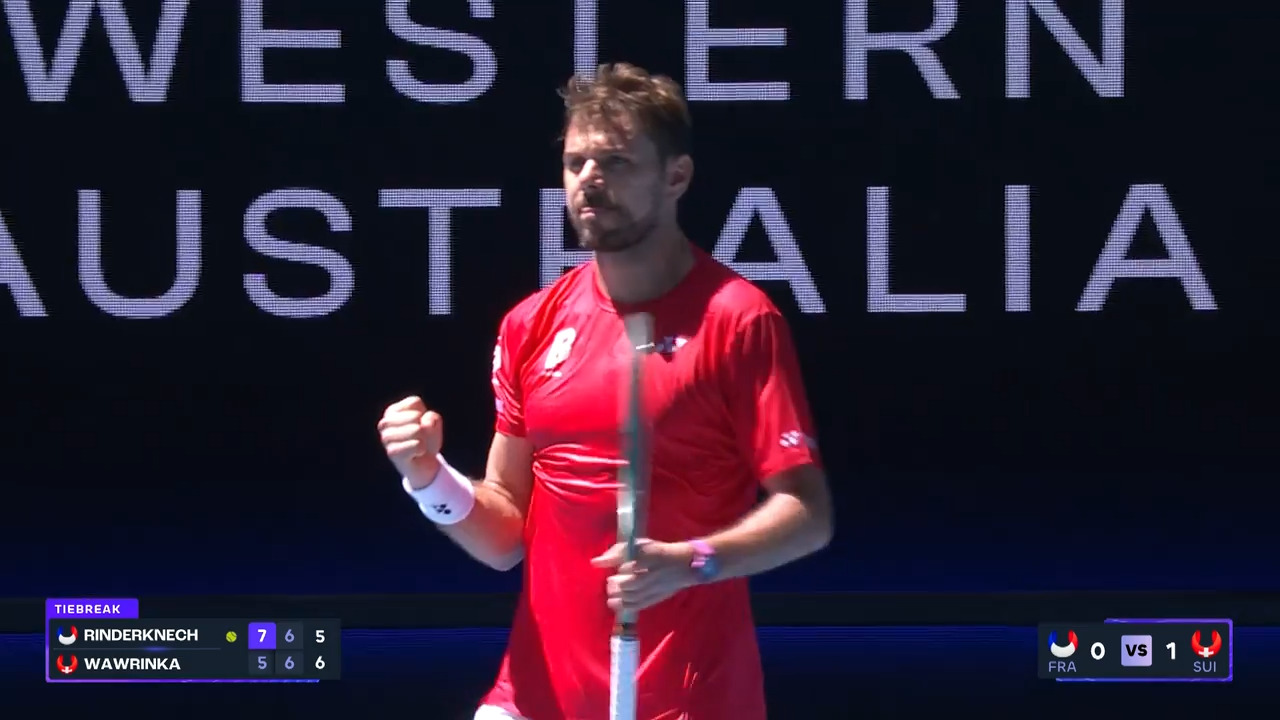 Hot Shot: Wawrinka unleashes backhand beauty on set point at United Cup 