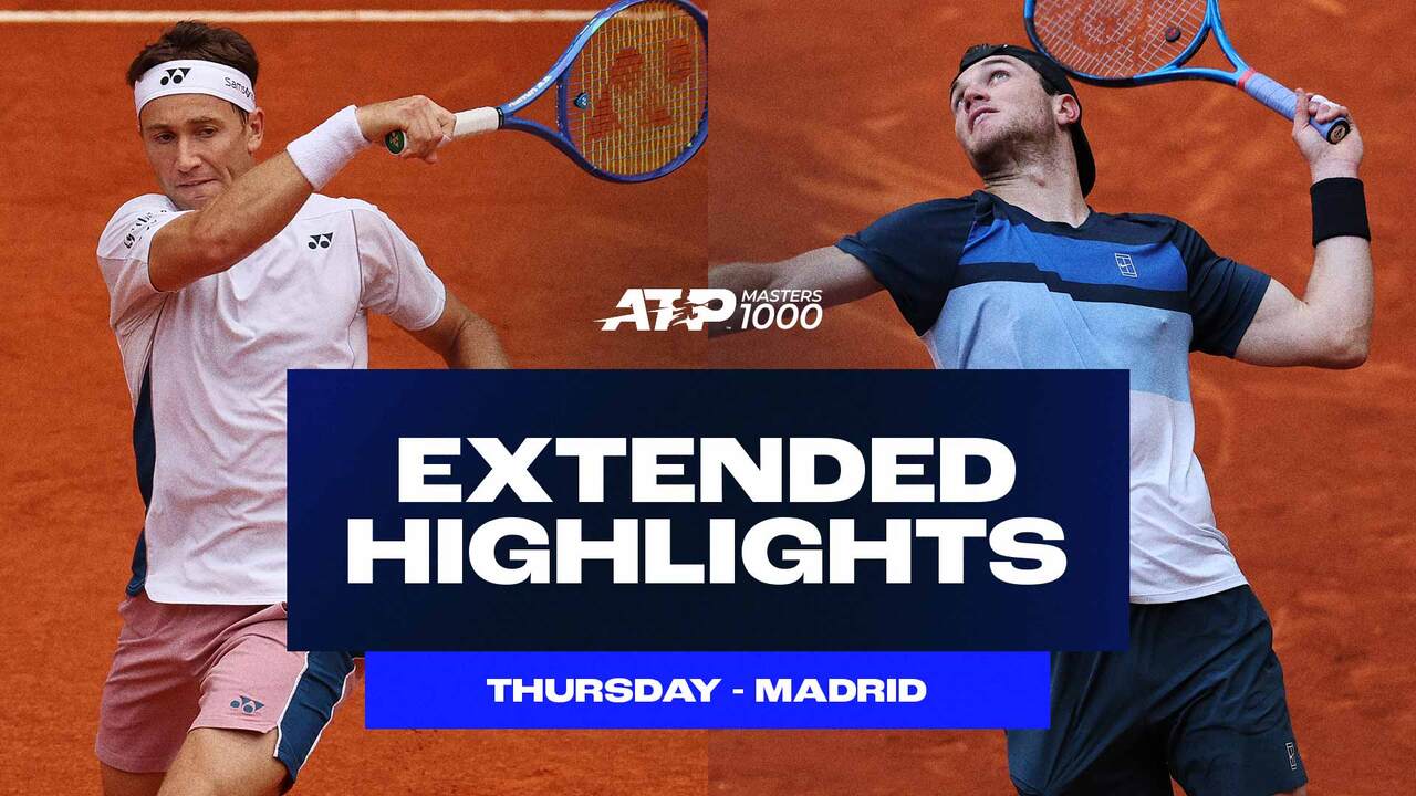 Extended highlights: Ruud ousts Medvedev, Draper cruises into Madrid SFs