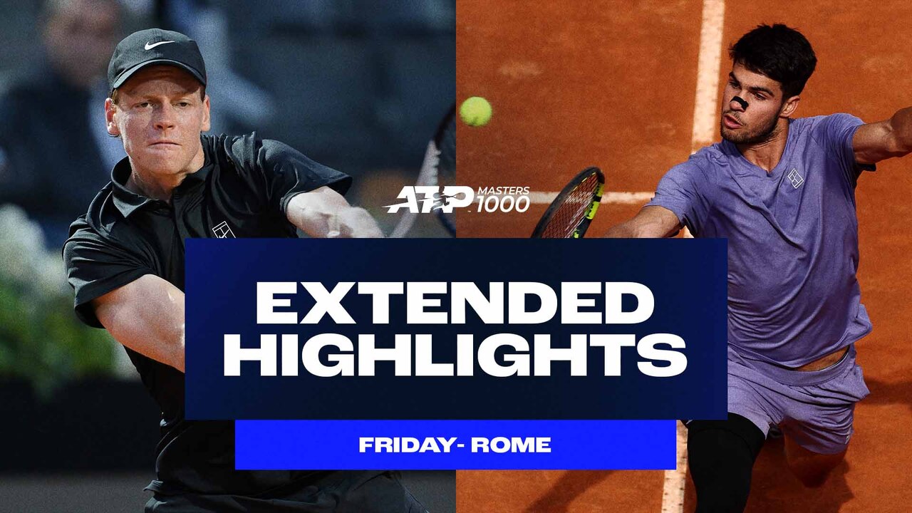 Extended Highlights: Alcaraz defeats Musetti, Sinner edges Paul to reach Rome final