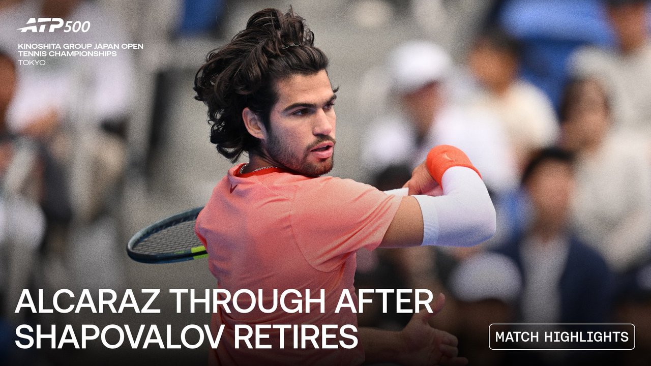 Highlights: Alcaraz into Tokyo 2026 SFs after Shapovalov retires
