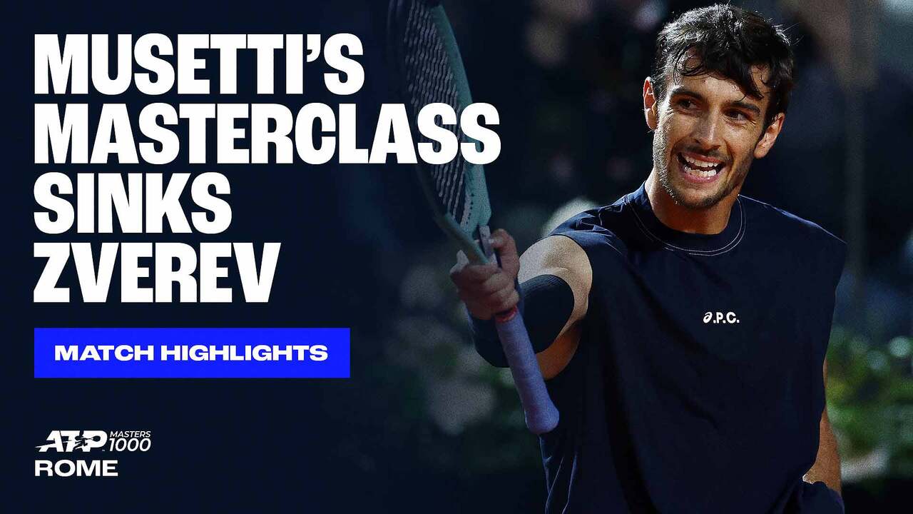 Highlights: Musetti's drop shot barrage sinks Zverev Rome 2025