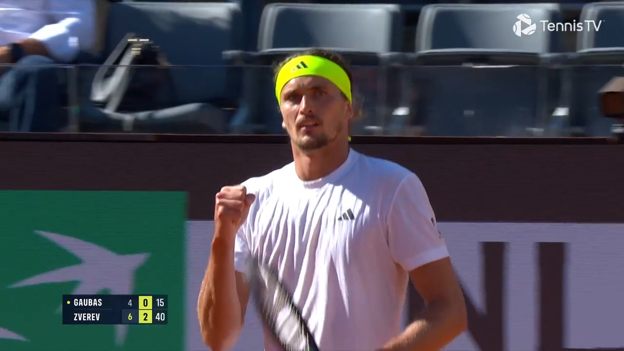 Hot Shot: Zverev clinches break with stylish lob in Rome 2025