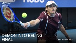 Highlights: De Minaur reaches Beijing championship match after Hurkacz retires
