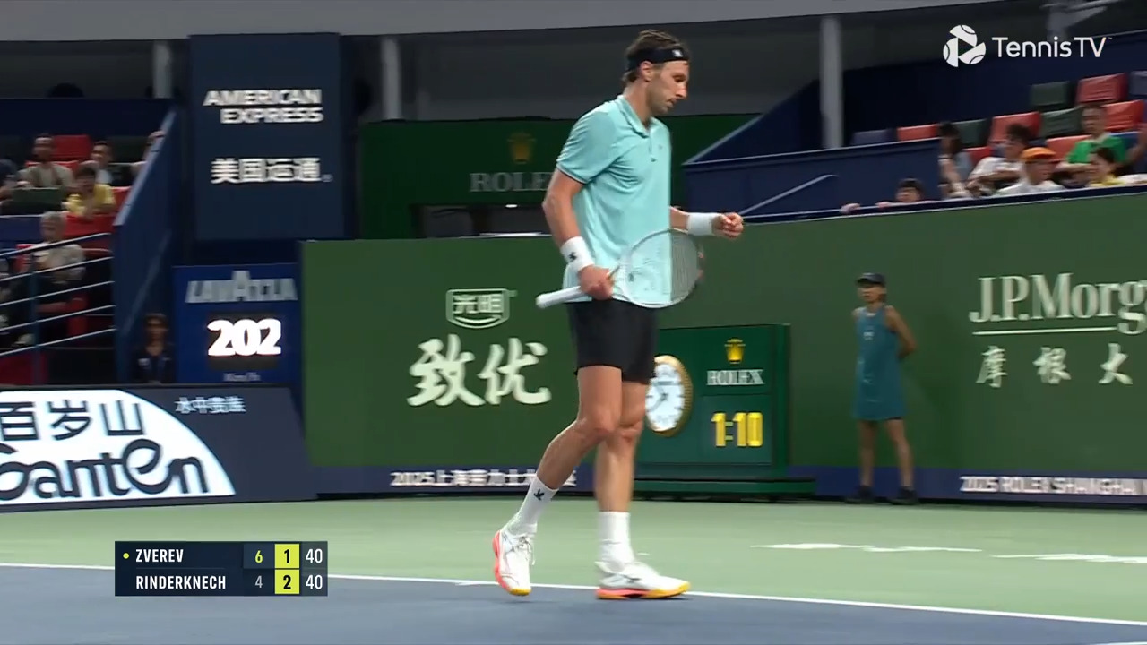 Hot Shot: Rinderknech frena a Zverev con una dejada en Shanghái