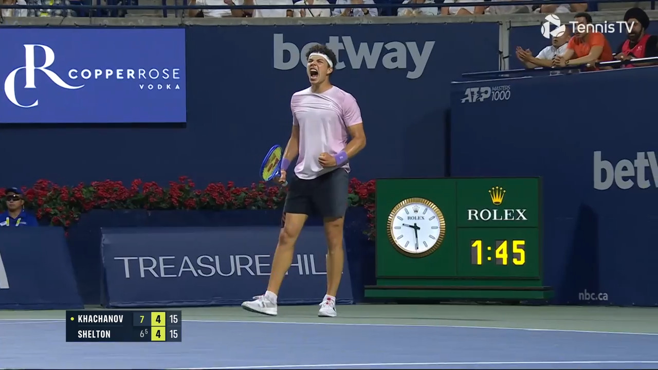 Hot Shot: Big-hitting Shelton's backhand blast leaves Khachanov stranded in Toronto