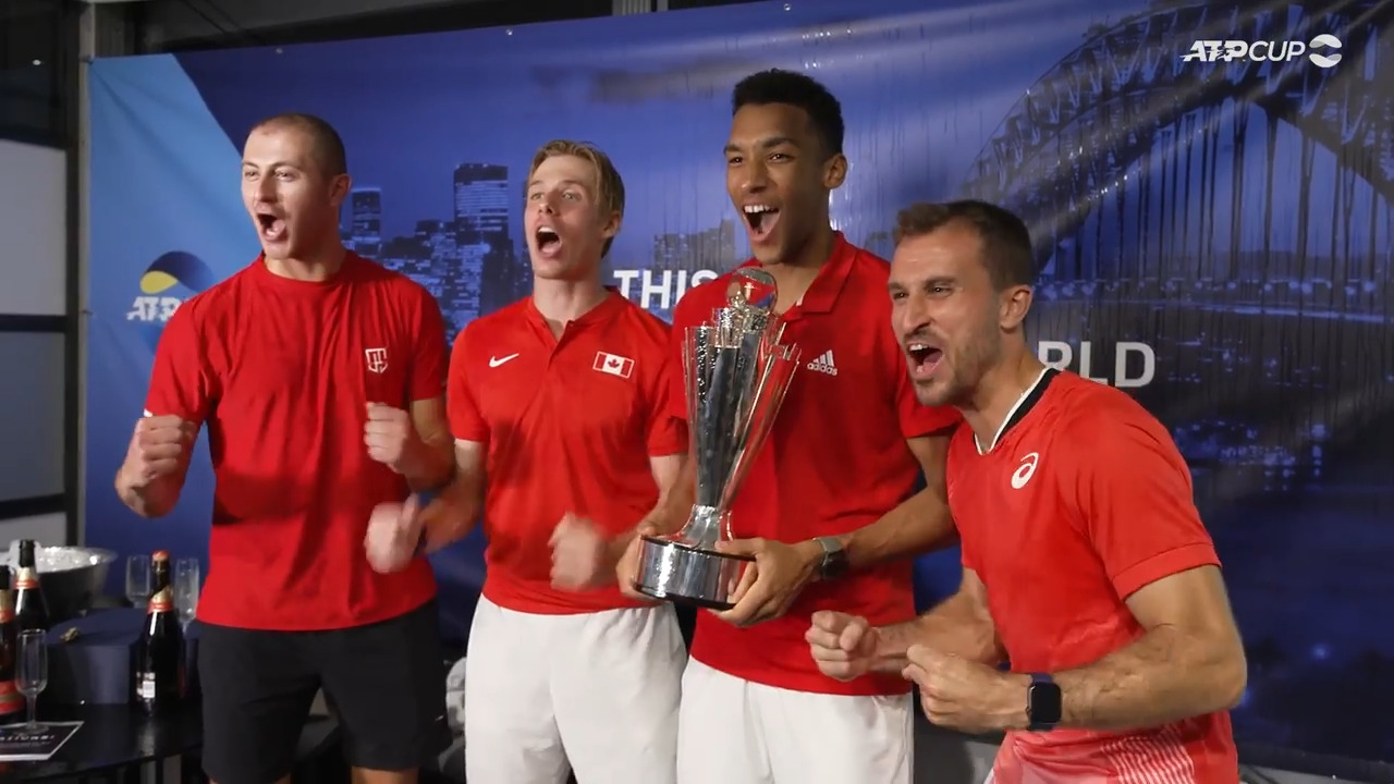 Team Canada Celebrates Winning ATP Cup 