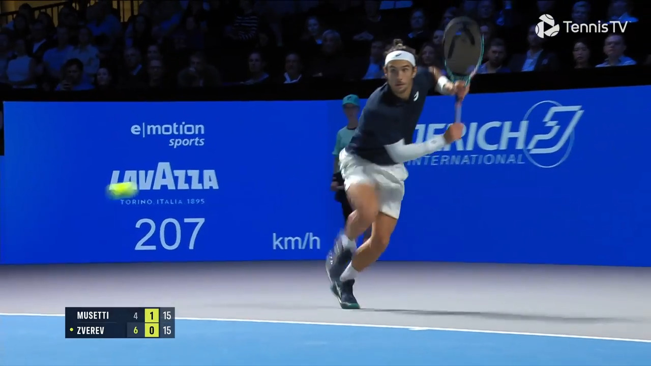 Hot Shot: Musetti flicks shoestring winner past guessing Zverev in Vienna 2025