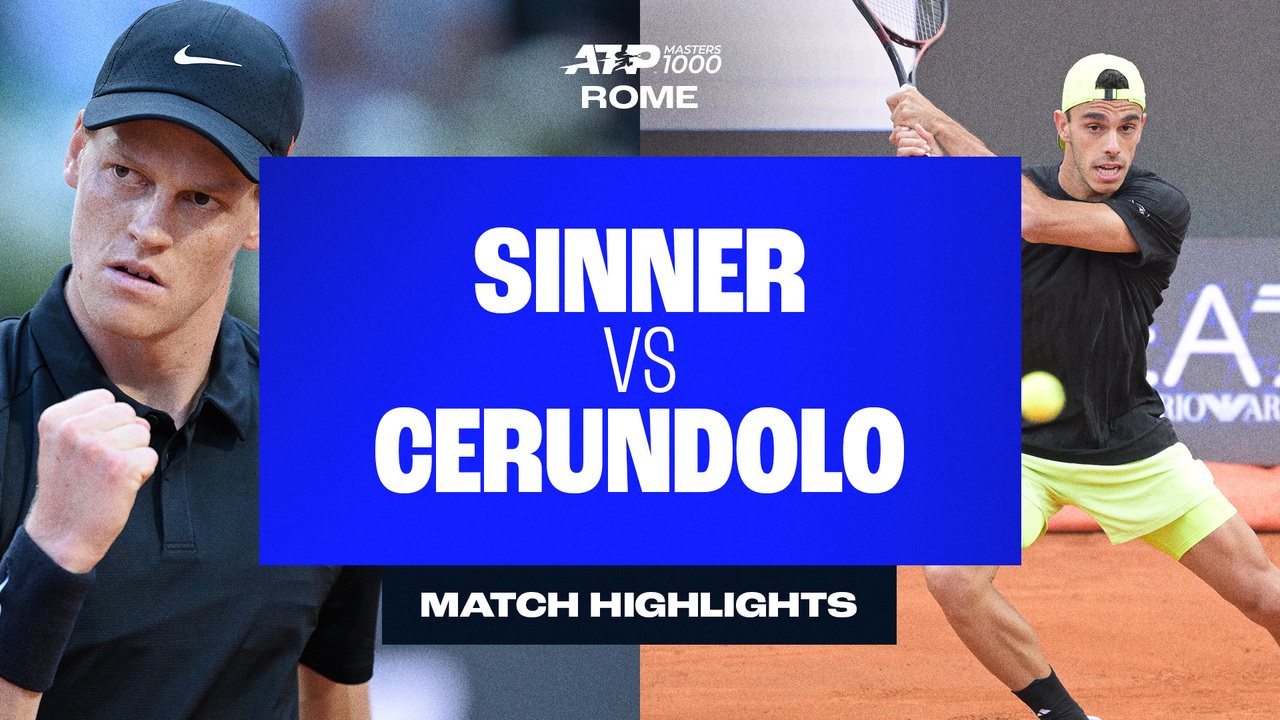 Highlights: Sinner defeats Cerundolo to reach Rome QFs
