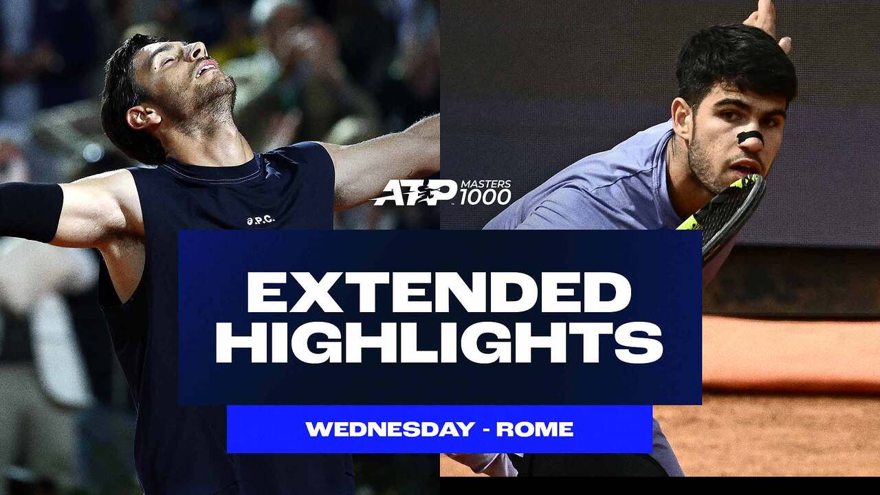 Extended Highlights: Musetti, Alcaraz set blockbuster Rome 2025 SF