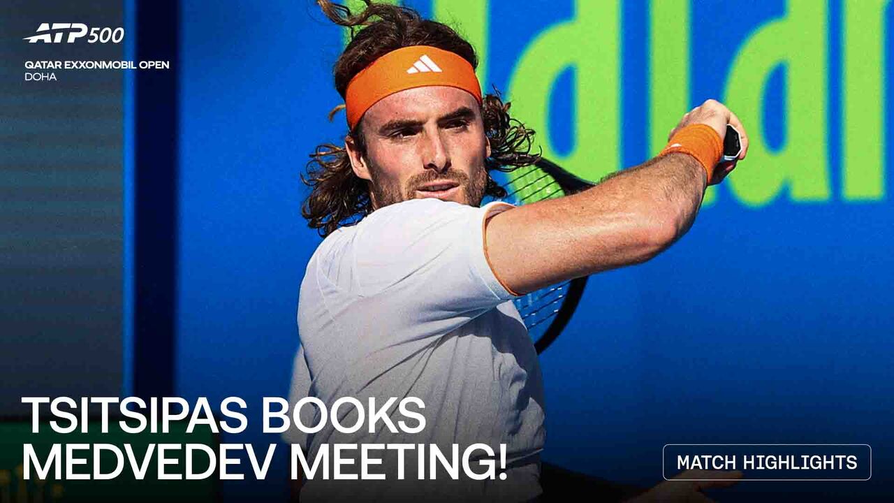 Highlights: Tsitsipas downs Echargui in Doha 2026, sets Medvedev clash