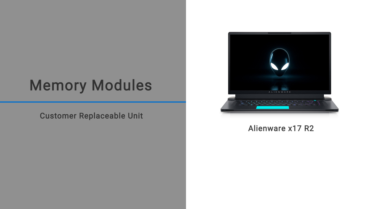 How to replace the memory modules on the Alienware x17 R2