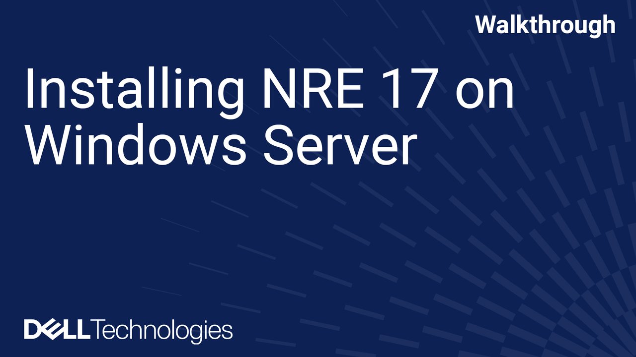 Installation de NetWorker Runtime Environment (NRE) 17 sous Windows