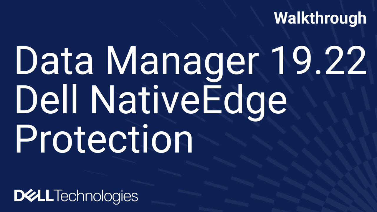 Protection Dell NativeEdge avec PowerProtect Data Manager 19.22
