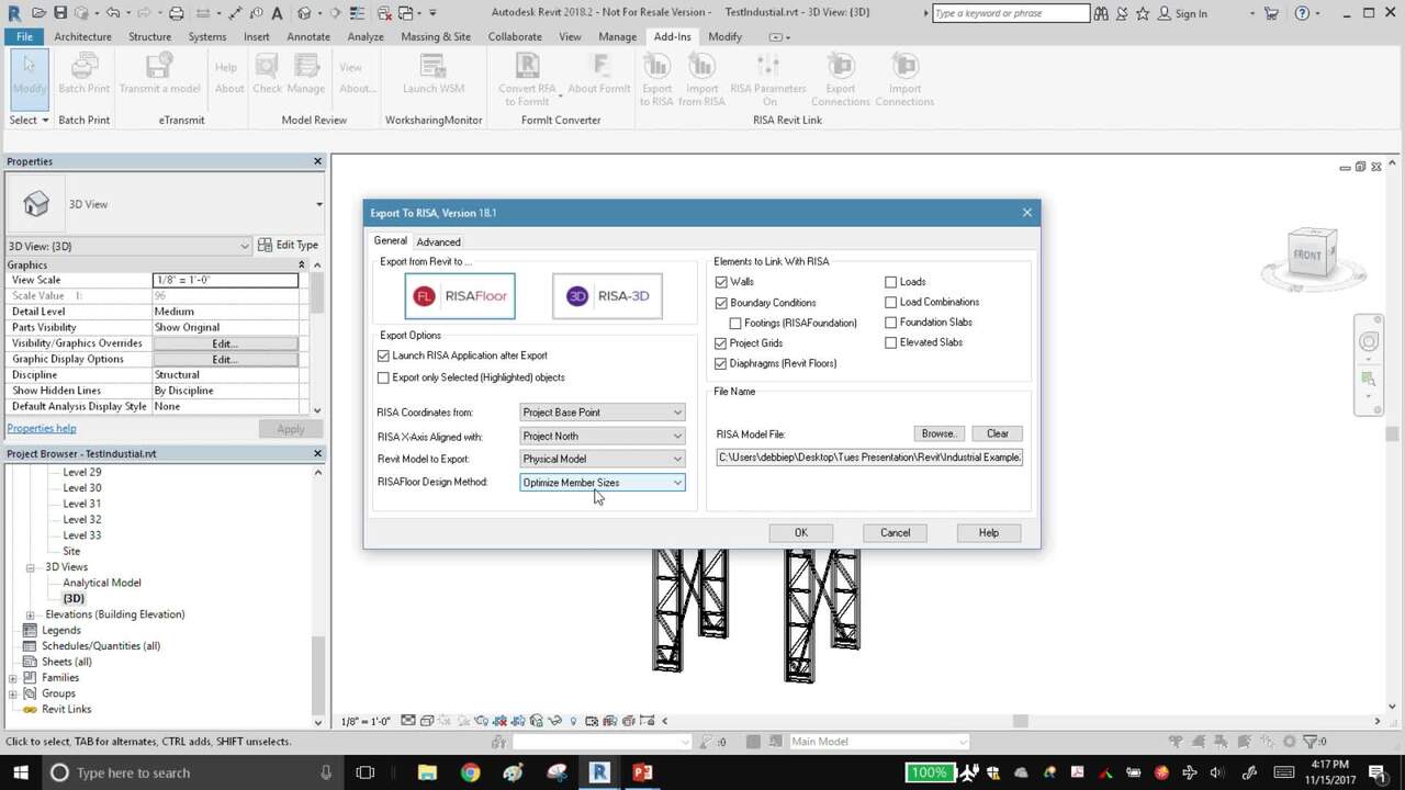 structure self weight on risa 3d