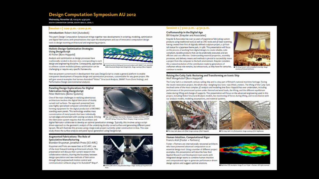 Design Computation Symposium | Autodesk University