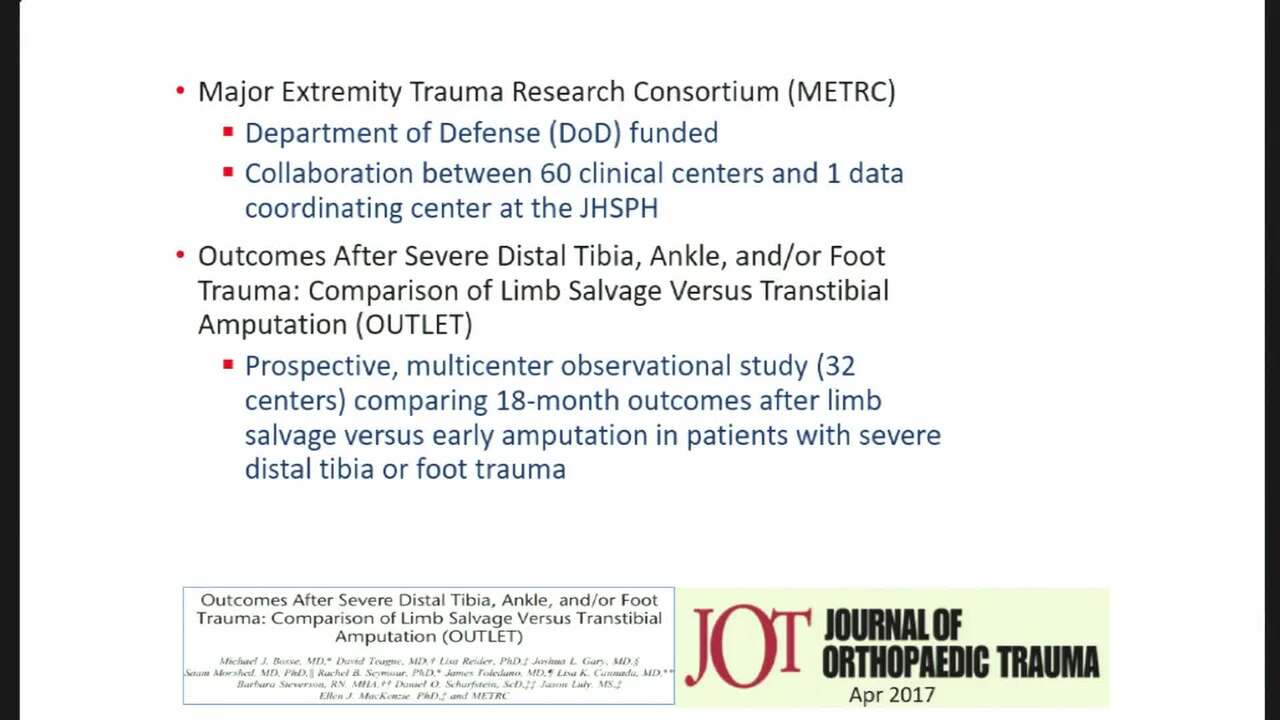 Improving LE Limbs Salvage Outcomes | VuMedi