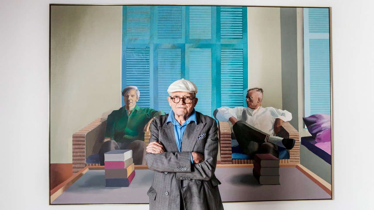 ヴィンテージ仏非売品水彩画ポートフォリオ50枚完品 Hockney Wyeth Hockney's first double portrait comes to auction | Christie's