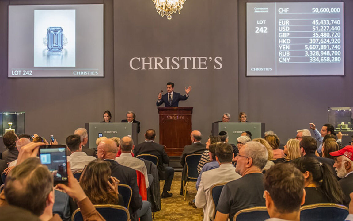 The Oppenheimer Blue sets an a auction at Christies
