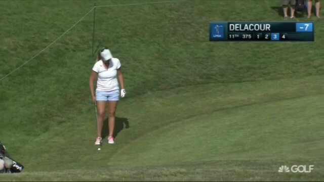 Perrine Delacour's magnificent pitch shot from behind the green at the ...