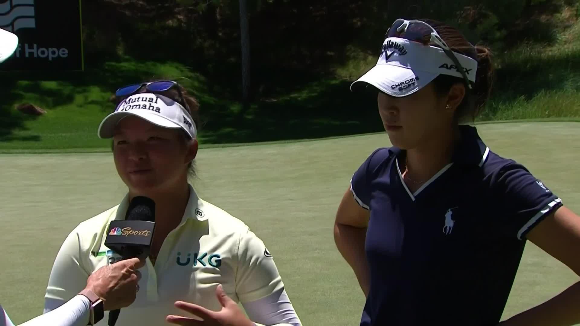 Megan Khang and Andrea Lee interview after day 1 of Bank of Hope Match Play