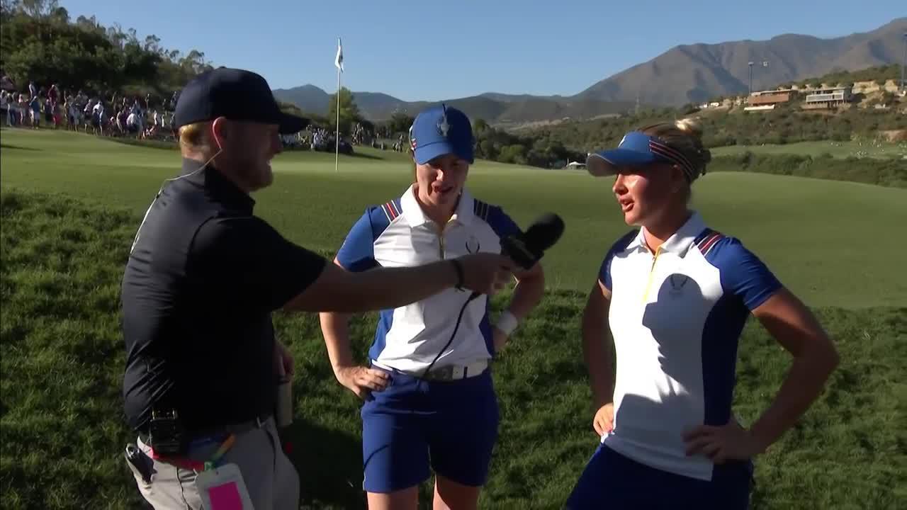 Charley Hull and Leona Maguire Day 2 Interview | 2023 Solheim Cup
