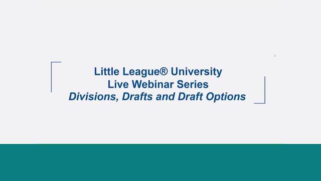 Player Selection: Approved Draft Methods - Little League