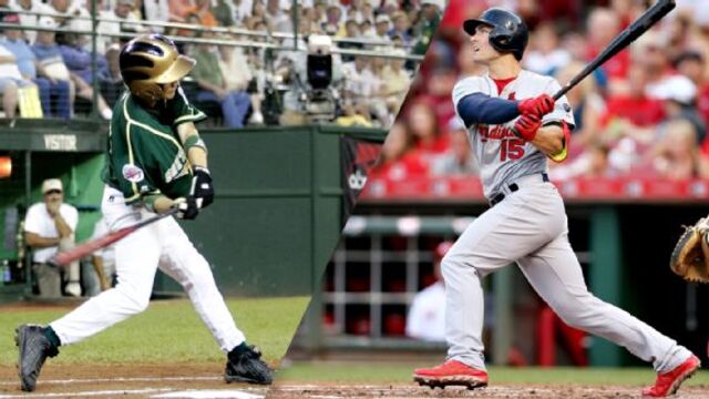 Pirates and Cardinals players celebrate Little League Classic with