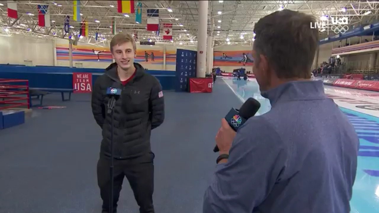 Jordan Stolz 1000 Meter Interview | Long Track Speedskating U.S. Olympic Team Trials