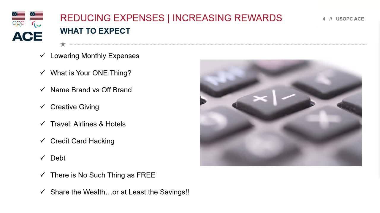 ACE Finance Series | Part 3 | Reducing Expenses and Increasing Rewards