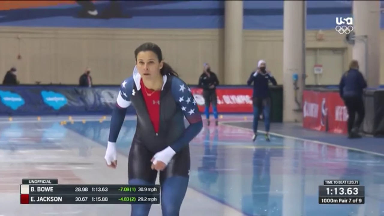 Brittany Bowe Leads Women's 1000 Meter | Long Track Speedskating U.S. Olympic Team Trials