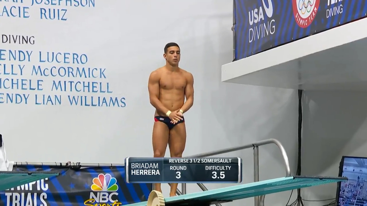 Briadam Herrera Dive #3 - 3-Meter Springboard Semifinals | Diving U.S. Olympic Team Trials 2021