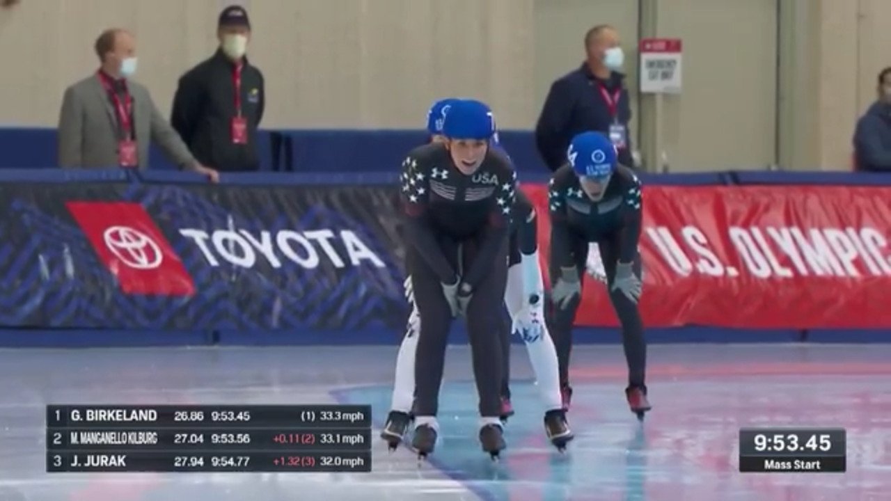 Giorgia Birkeland Wins The Women's Mass Start |  Long Track Speedskating U.S. Olympic Team Trials