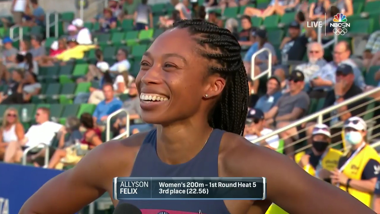 Alyson Felix Interview After 200M Qualifying Heats | Track & Field U.S. Olympic Team Trials 2021