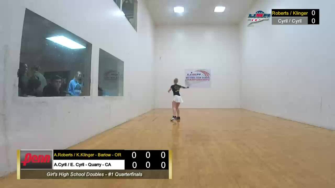 2019 National High School Racquetball Championships Girls Doubles #1 Quarterfinal